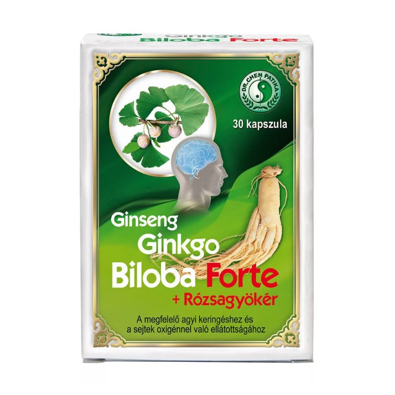 Ginseng + ginko biloba forte + korenina rožnega korena - 30 kapsul Dr.Chen